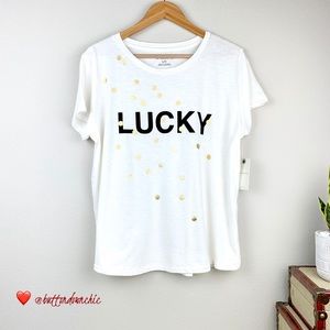 Lucky Brand Metallic Lucky Tee, Large